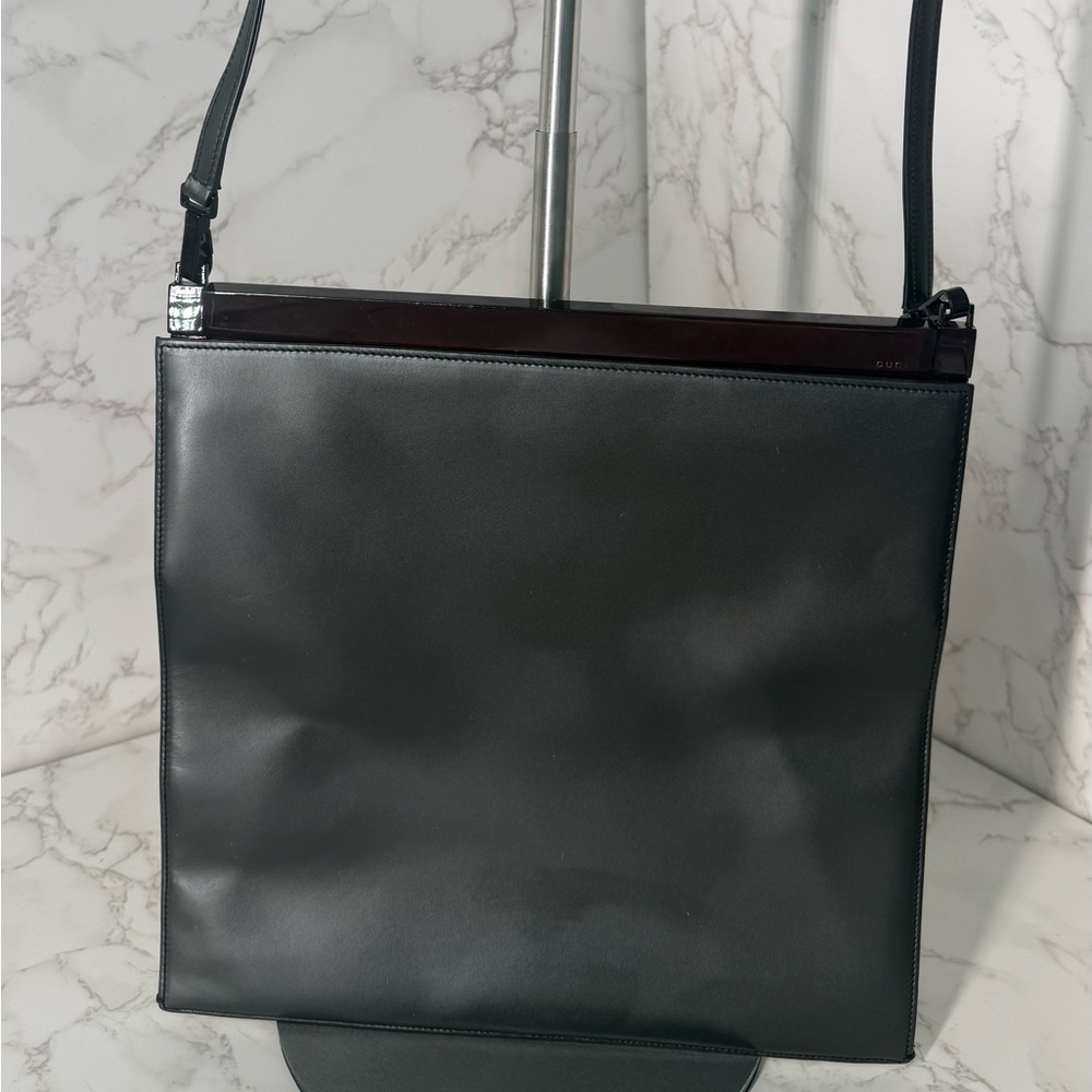 Elegant Black Leather Gucci vintage   Bag